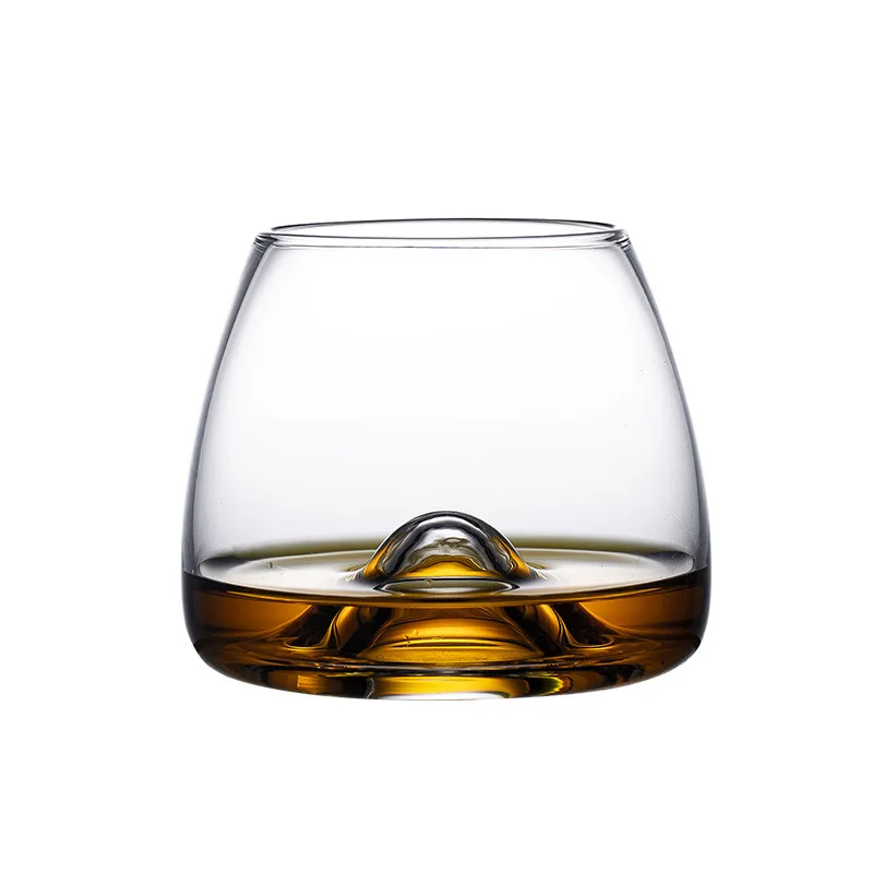 

1 Pcs Hand blown home party whiskey glass lead-free round shaped whiskey glass for Liquor Scotch Bourbon 1130-06