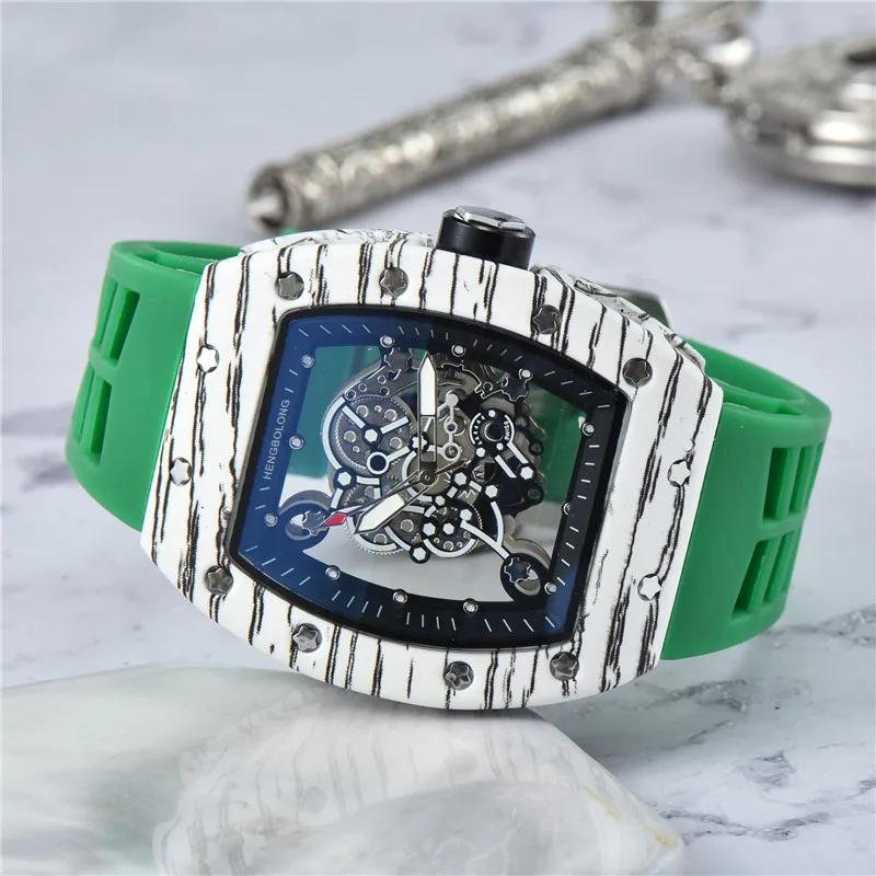 

Luxury Men Watch Reloj Hombre Silicone Band Quarz Watches Men Richard Business Man Wristwatch Sport Clock Montre Homme