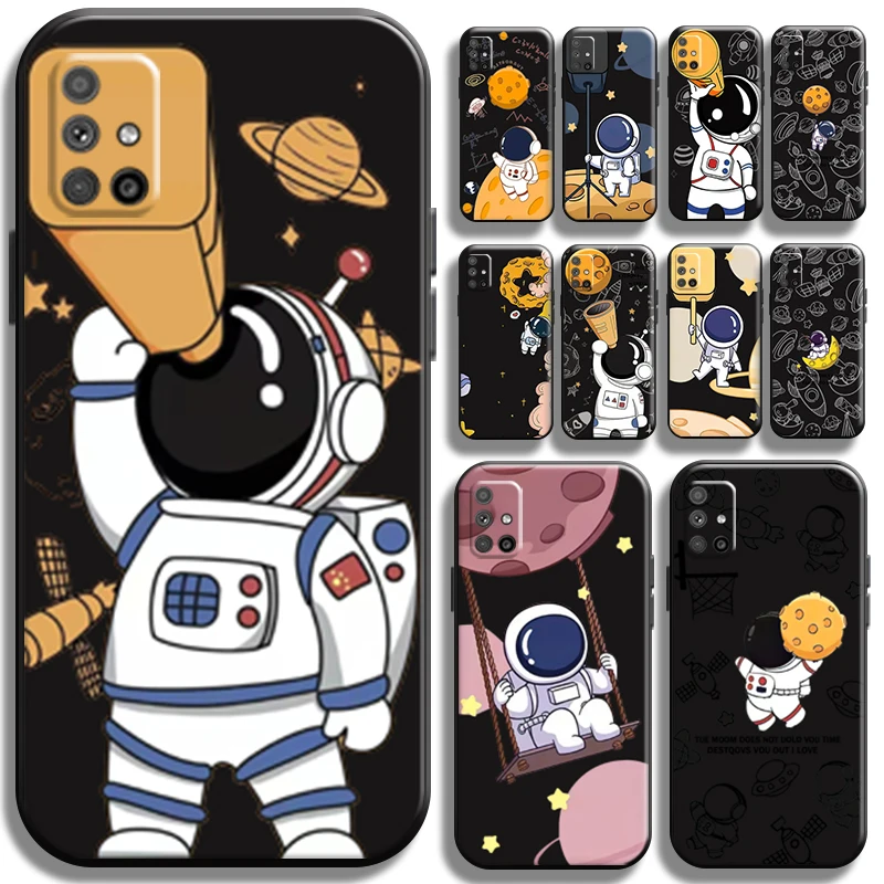 

Funny Astronaut Telescope For Samsung Galaxy M51 Phone Case Cases Funda Shockproof Carcasa Coque Cover Back Shell TPU