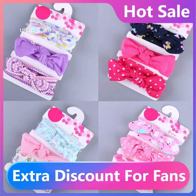 

Детская повязка на голову с бантом, 3 шт.