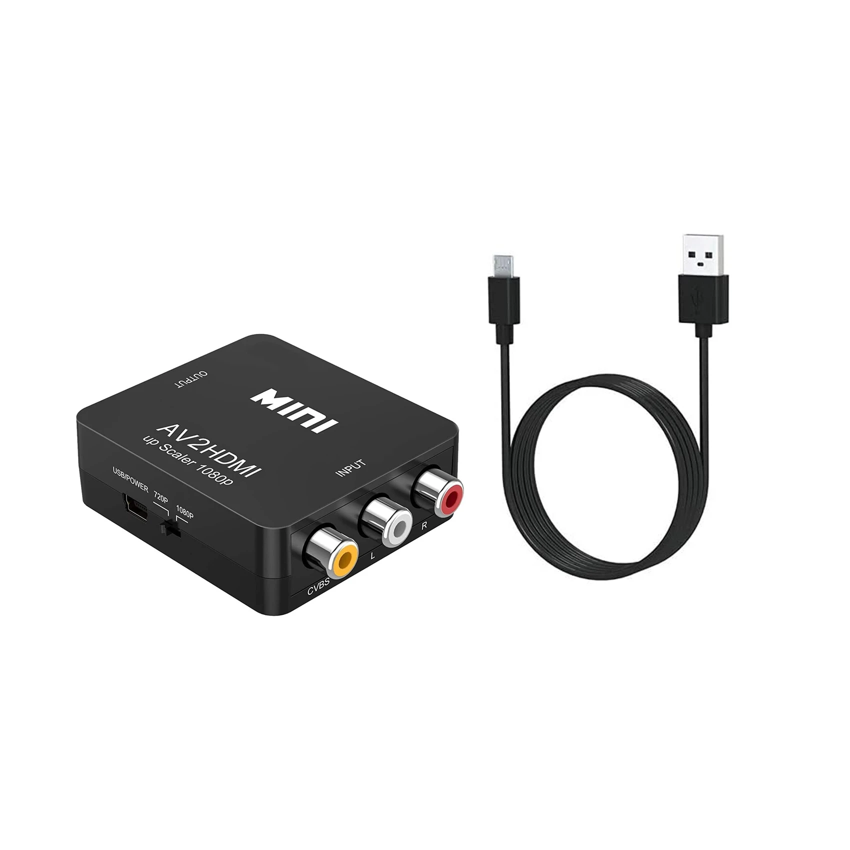 

RCA to ,AV to Converter,1080P Mini RCA CVBS Video Audio Converter Adapter PAL/NTSC for TV/PC/ PS3/ STB/