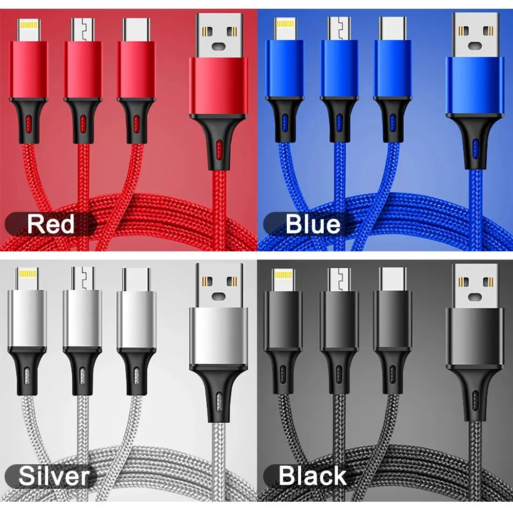 OLAF 3 в 1 Micro USB Type C кабель для iPhone 13 12 Pro Max Samsung S10 Huawei Xiaomi Мобильный телефон зарядное