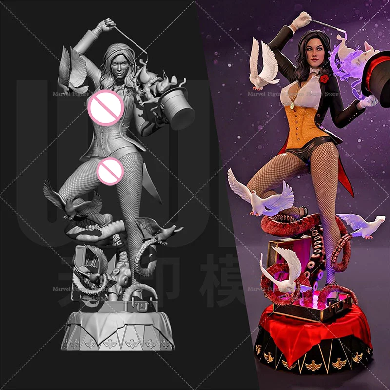 Фото Масштабная модель 1/24 1/18, DIY, для самостоятельной сборки, 3D-фигурка из смолы, неокрашенная, белая женская модель, Затанна, колдунья, Рэйвен, четырехглазая красная ворона ‌ №4