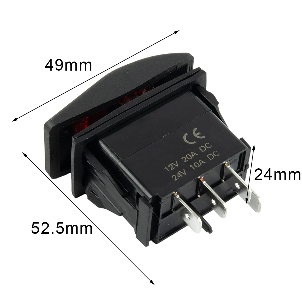 

Red LED Light Rocker Switch /Off/On 12V/20A 7Pin DPDT Momentary Rocker Switch Toggle On Car Accessories Durable