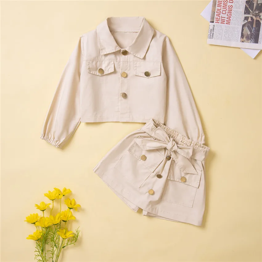 

2022 Autumn New Girls Suits European and American Style Kids Clothing Long-sleeved Coat Suits Boutique Clothing Simple Style