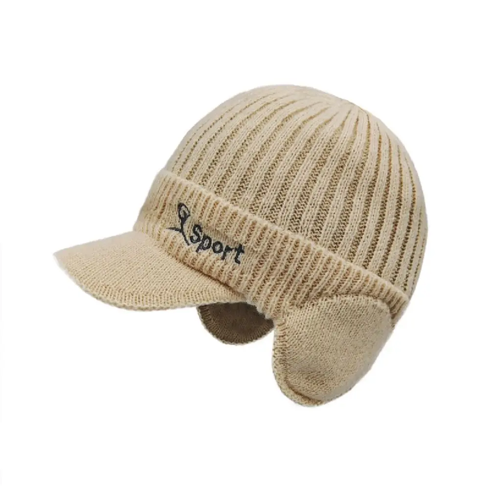 Мягкая однотонная шерстяная защитная шапка для ушей холодостойкая теплая