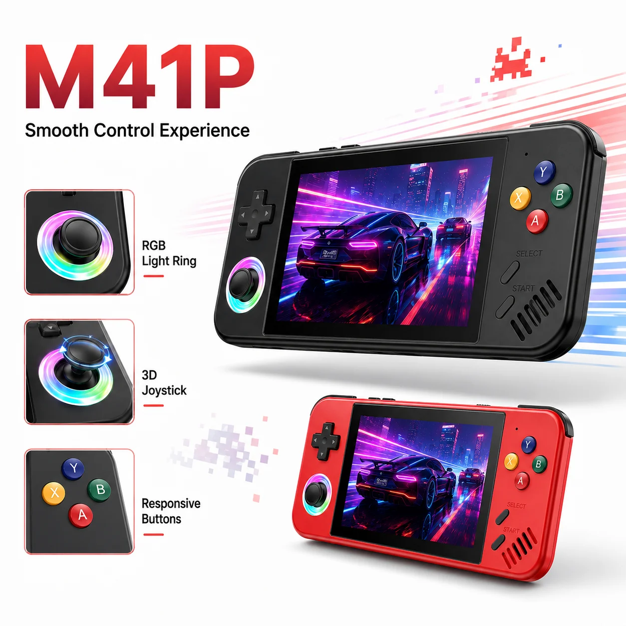 Фото Компактный портативный игровой гаджет M41P с 4,2-дюймовым легким ЖК-дисплеем, аккумулятором 2000 мАч, зарядкой Type-C и поддержкой 30+ мультиплатформенных игр №1