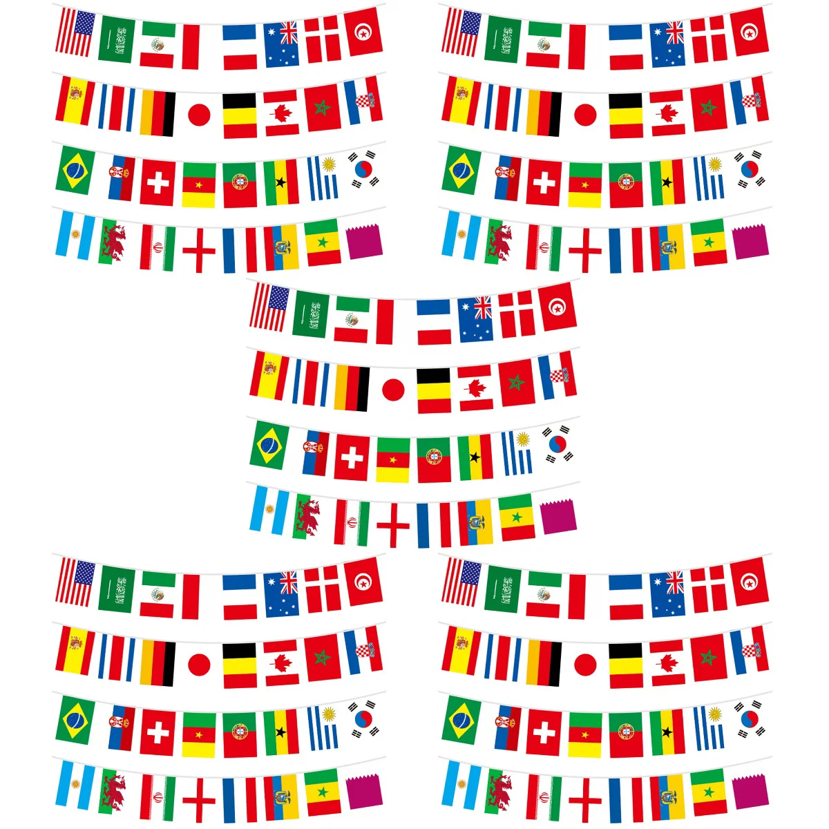 

5 Sets International Flags Decor Hanging Flag Pendant Flags Banner Sports Events Flags