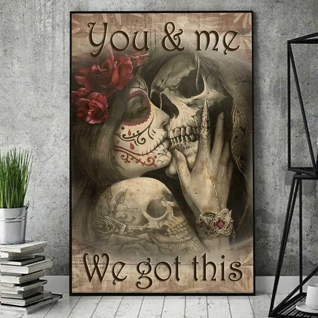 

5D DIY Diamond Painting You And Me We Got This Skeleton And His Girl Mosaic Embroidery Skull Crystal Cross Stitch Home Decor