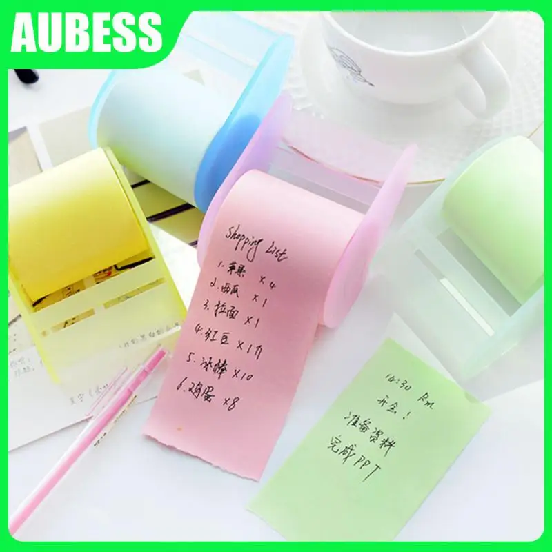 

Self Determined Length Memo Pad Sticker A Reel Tape Bracket High Quality Paper Tearable Student Message Paper Smooth Writing