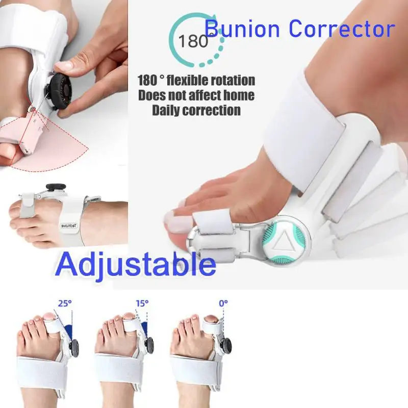 

Bunion Toe Corrector Splint Big Toe Straightener Adjustable Knob Hallux Valgus Correction Orthopedic For Pedicure Care