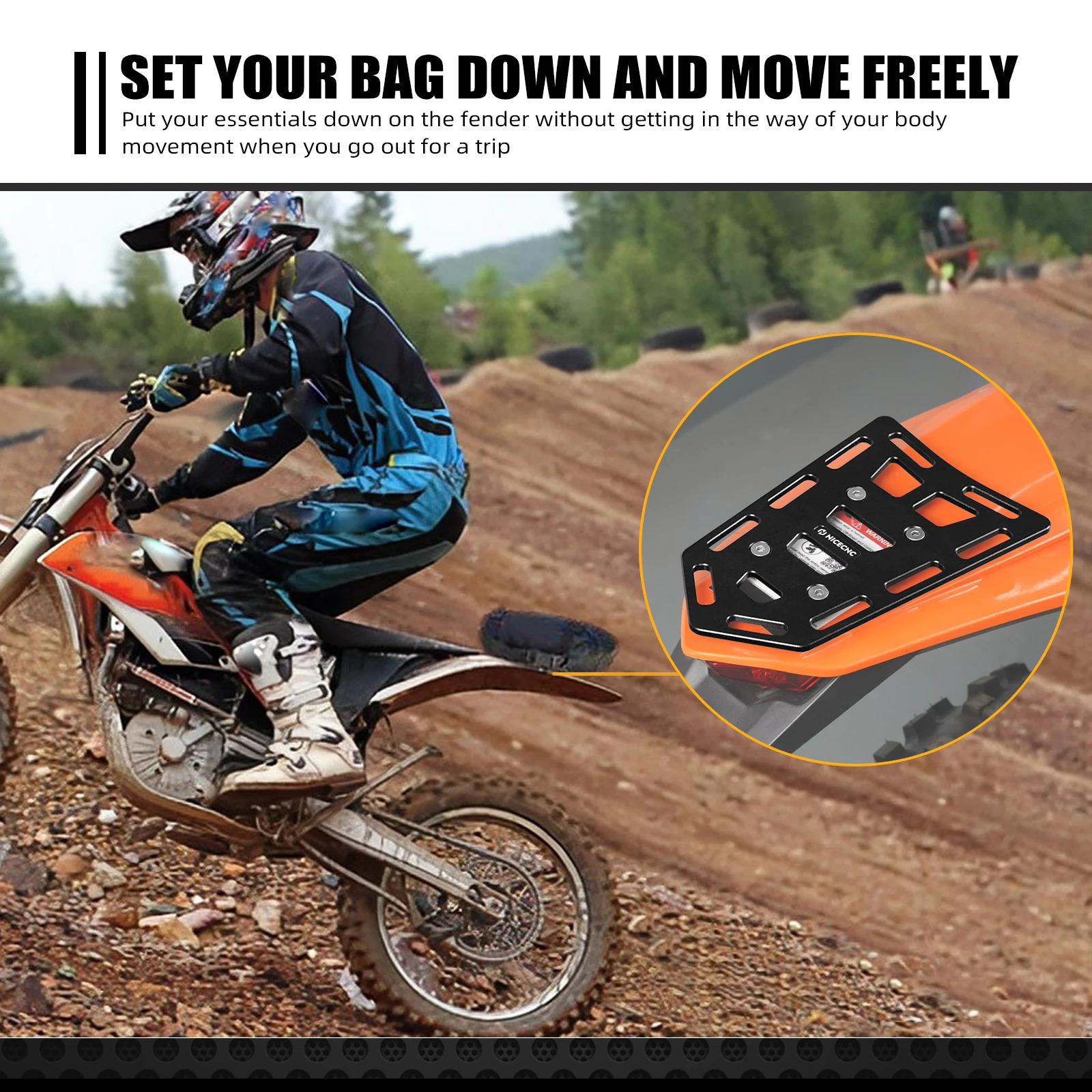 NICECNC Мотоцикл Хвост Багажник Для 2024 KTM EXC 300 EXCF Husqvarna TE300 GasGas EC300 Beta RR300 TM MX 85 Sherco SE-R SE-F