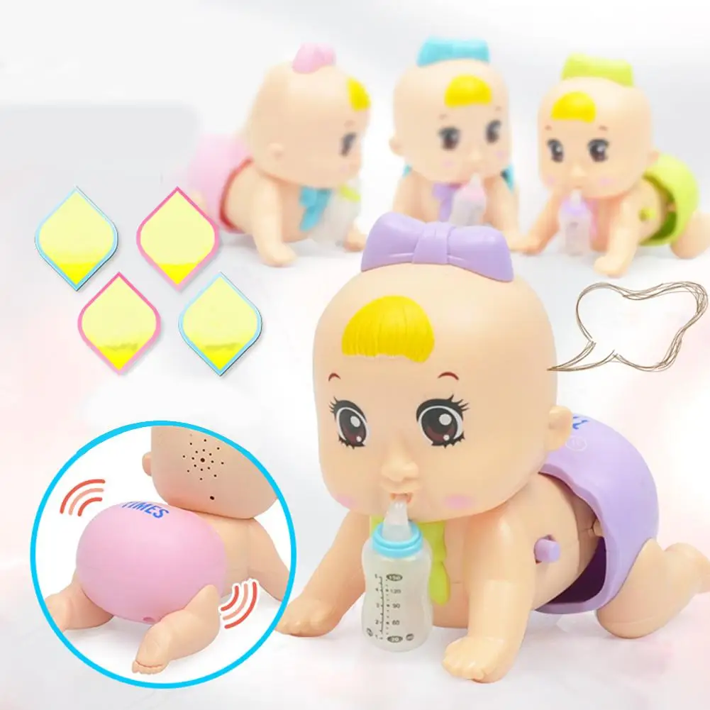 

Electric Music Crawling Doll Baby Intellectual Development Wind Up Kids Bottle Crawling Doll Interactive Toy For Baby Kids Gift