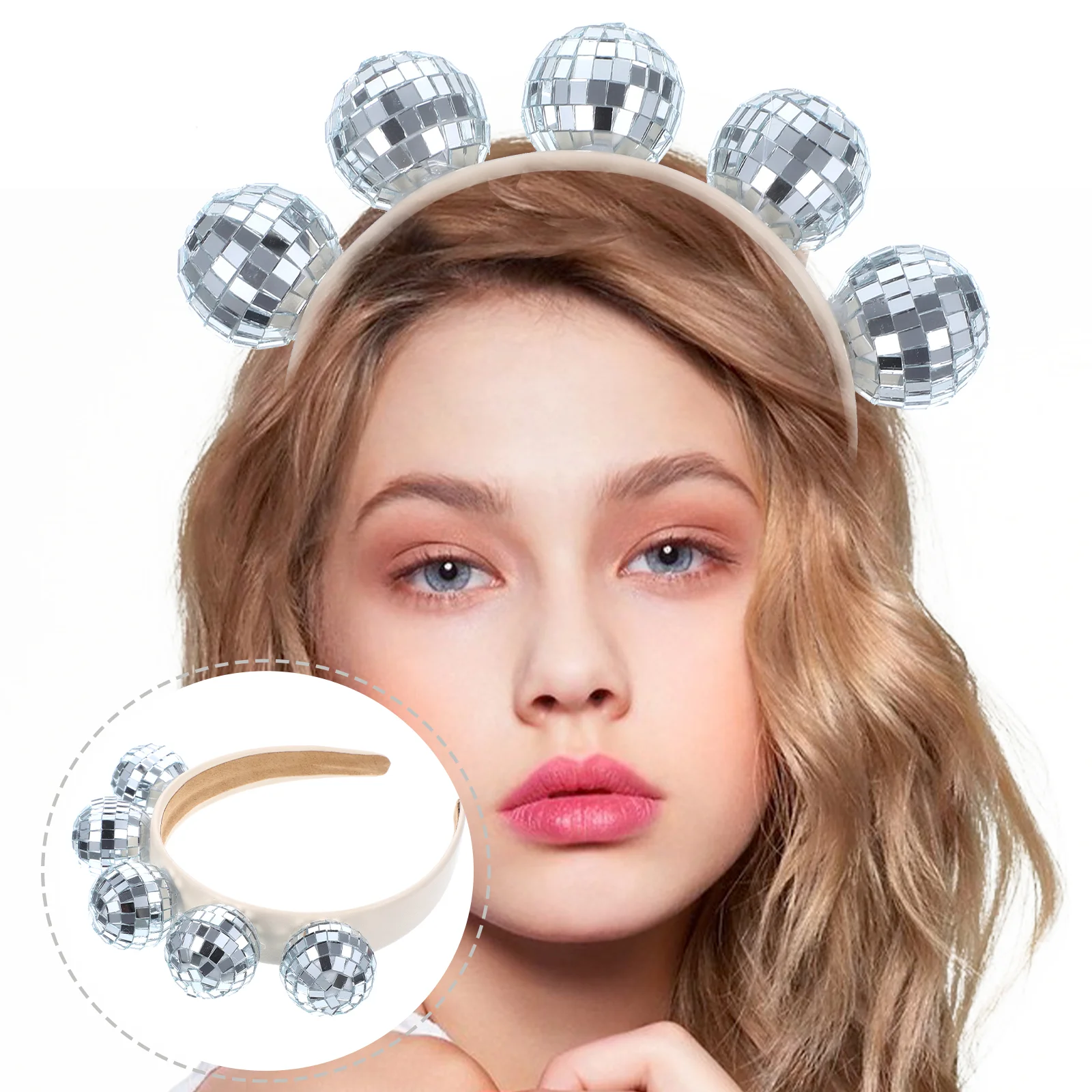 

Ободок в виде диско-шара, декоративное украшение для волос, ободок для костюма для косплея, ободок, тюрбан, головные повязки, женские принадлежности