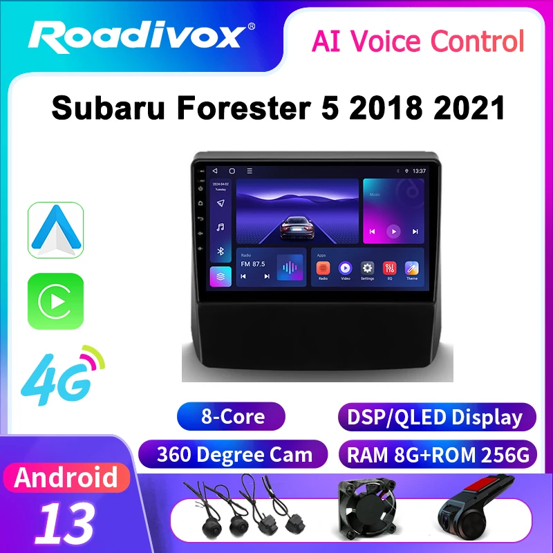 Автомобильное радио Roadivox Android для Subaru Forester 5 2018 2021 GPS-навигация видео