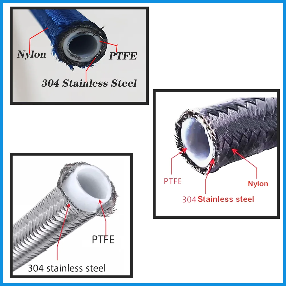 1-10 м AN4 AN6 AN8 AN10 AN12 E85 PTFE топливный шланг для масла газа охладитель трубы нейлоновый