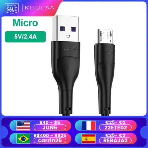 Micro USB кабель KUULAA для быстрой зарядки, Шнур Micro usb для Samsung S7, Xiaomi Redmi Note 5 Pro, телефонный кабель для Android, зарядное устройство Micro USB