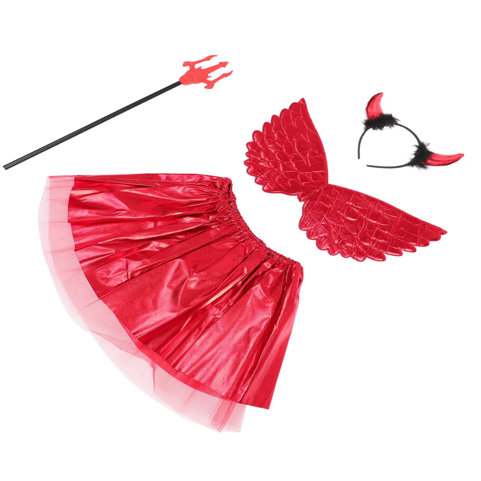 

1 Set of Halloween Hair Band Skirt Wing Stick Cosplay Prop for Kids