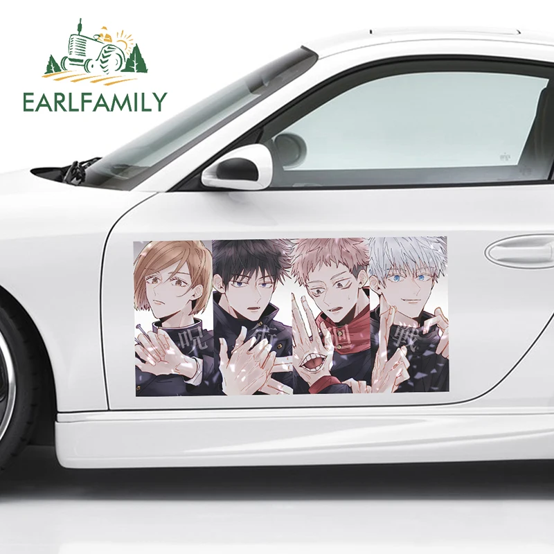 

EARLFAMILY 43cm x 21.8cm for Jujutsu Kaisen Poster Car Stickers Personality Sunscreen Decals Caravan Air Conditioner Decoration