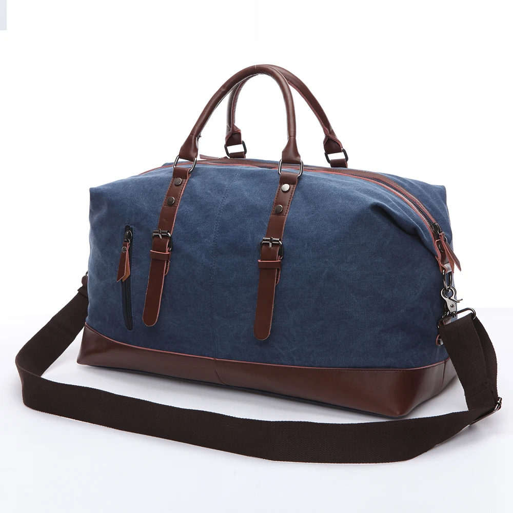 Canvas Leather Men Travel Bag