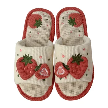 Kawaii Strawberry Plush Slippers 4