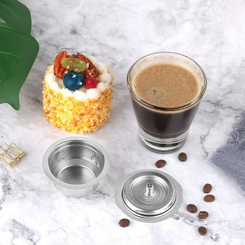 

230Ml Stainless Steel Refillable Coffee Capsule Filter Cup For Vertuo Plus