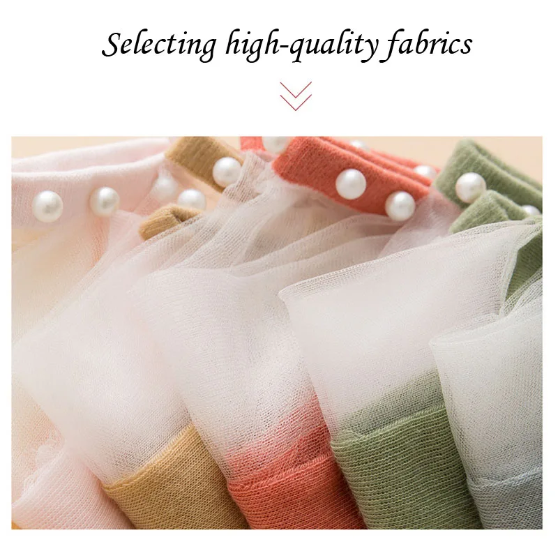 Fashion Pearl Crystal Silk Ankle Sock Female Breathable Thin Summer Korean Style Invisible Socks Casual Socks for Women Girls