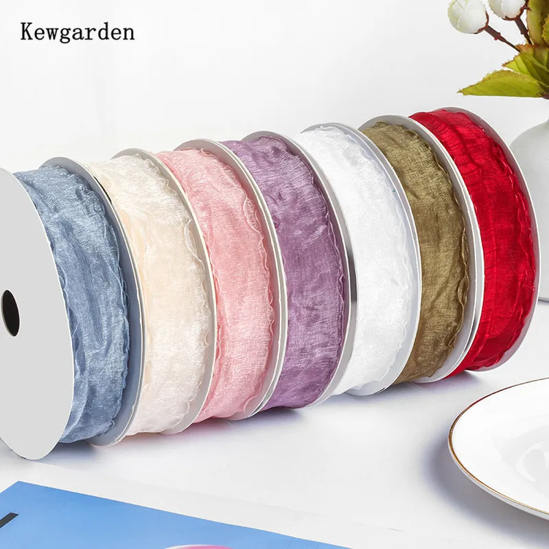 

Kewgarden 2.8cm 28mm Organza Ribbons DIY Hair Bowknot Accessories Gift Flower Packing Materials Handmade Tape Crafts 20 Yards