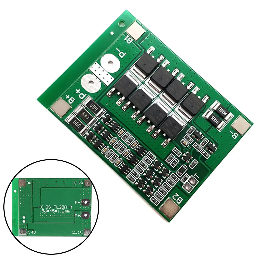 

1 шт., защитная плата литий-ионной батареи 3S 25A BMS PCM с балансировкой для аккумулятора Lipo, оборудование для дома, сада, мастерской, электроинстр...