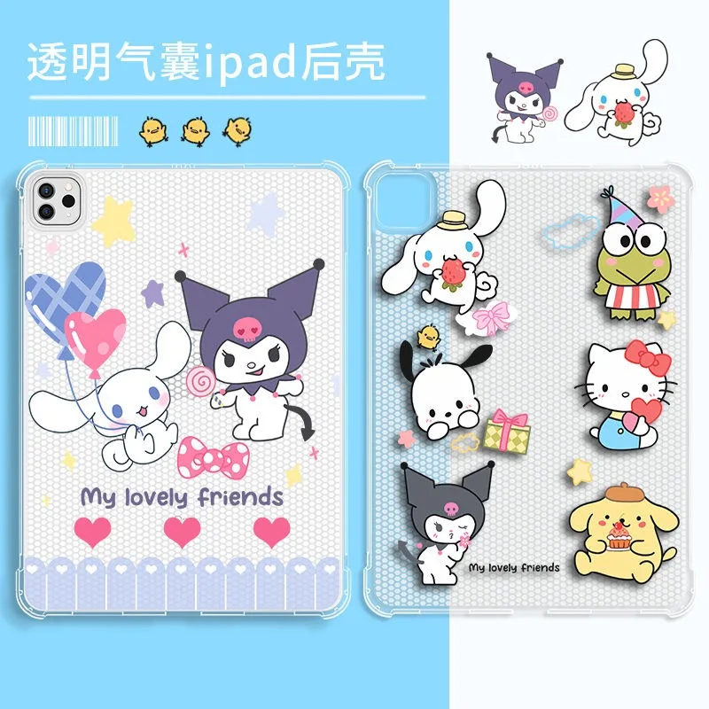 

Sanrio Kuromi Hello Kitty милый чехол с гнездом для ручки для iPad Air 2021 10.2 Mini 6 Air 4 10,9 силиконовый защитный Pro 11 дюймов Чехол