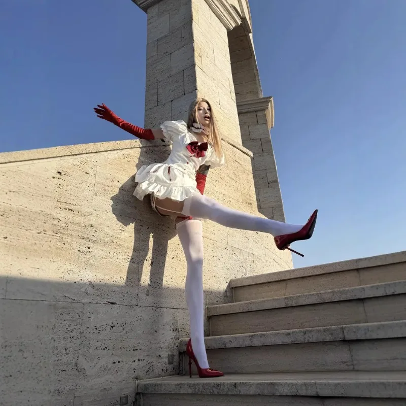 Фото Готическая кровавая кукла Лолита костюм горничной, Хэллоуин косплей костюм призрак слуга фильм костюм №3