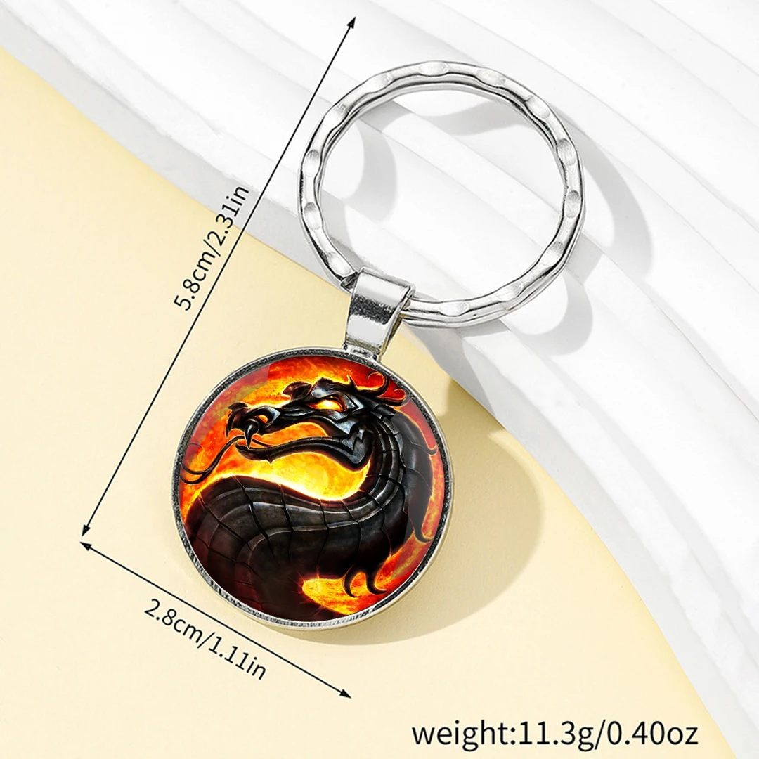 Ретро классический Dregon круглый стеклянный купол брелок уникальные брелоки