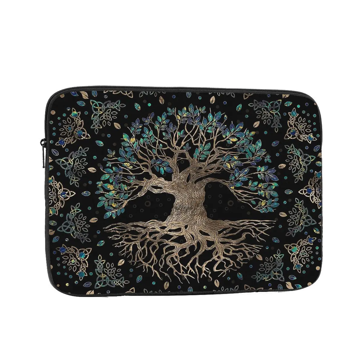 

Laptop Notebook Bag Case Tree Of Life Yggdrasil Golden Ornament Viking Tablet Bag Sleeve 12" 13" 15" 17" Shockproof Case Bag