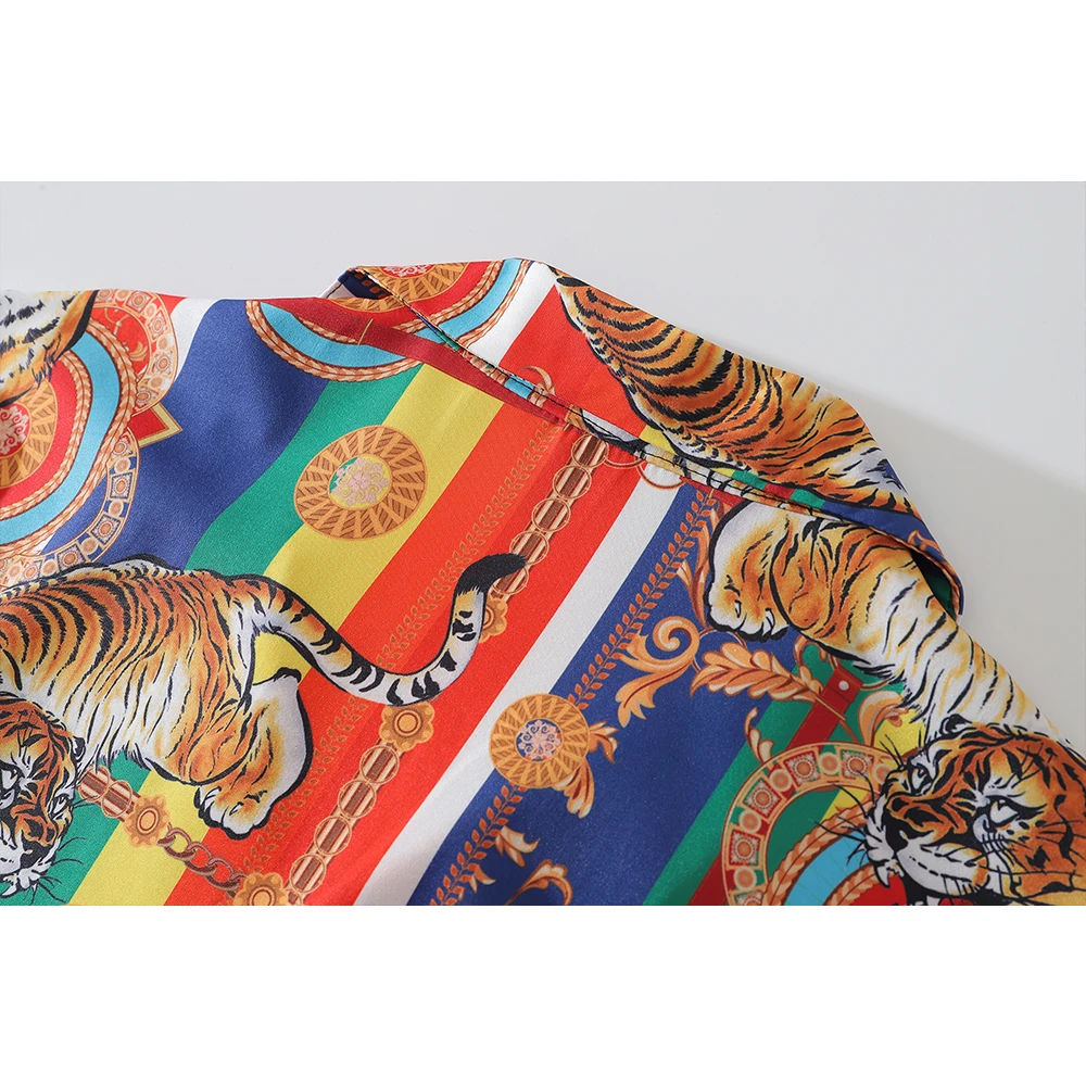 Уличная мода Dark Icon в стиле барокко мужская рубашка летние рубашки из тонкого