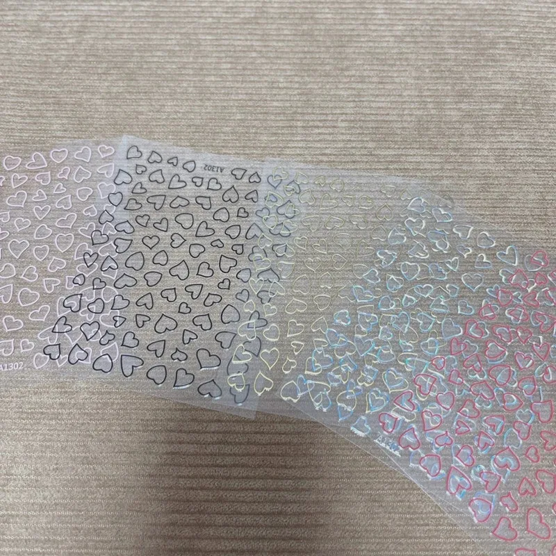 

1pcs Love Heart Design 3D Nail Sticker For Valentine's Day Colorful Heart Self-Adhesive Slider Decals Manicure Decorations Parts
