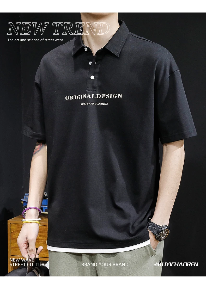 

W3000 Summer Polo shirt men's short-sleeved men's clothes high-end t-shirt men's fashion brand large size lapel T-shirt
