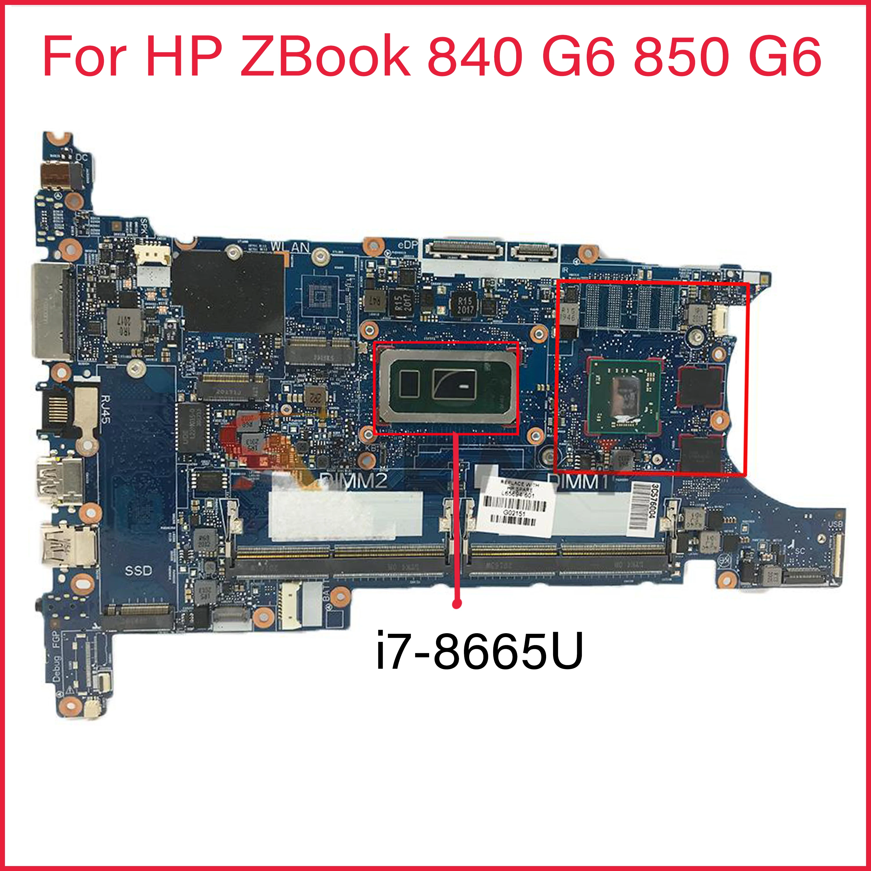 

For HP 840 G6 15U G6 850 G6 HSN-I24C Laptop motherboard L62755-601 6050A3022501-MB-A01 w/ i7-8665U 216-0923010 DDR4 100% test ok
