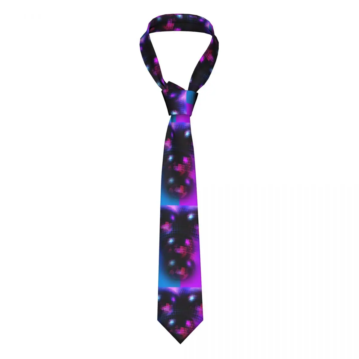 

Disco Ball Multicolor Tie Two Tone Print Shirt Printed Neck Ties Party Polyester Silk Gift For Men Cravat