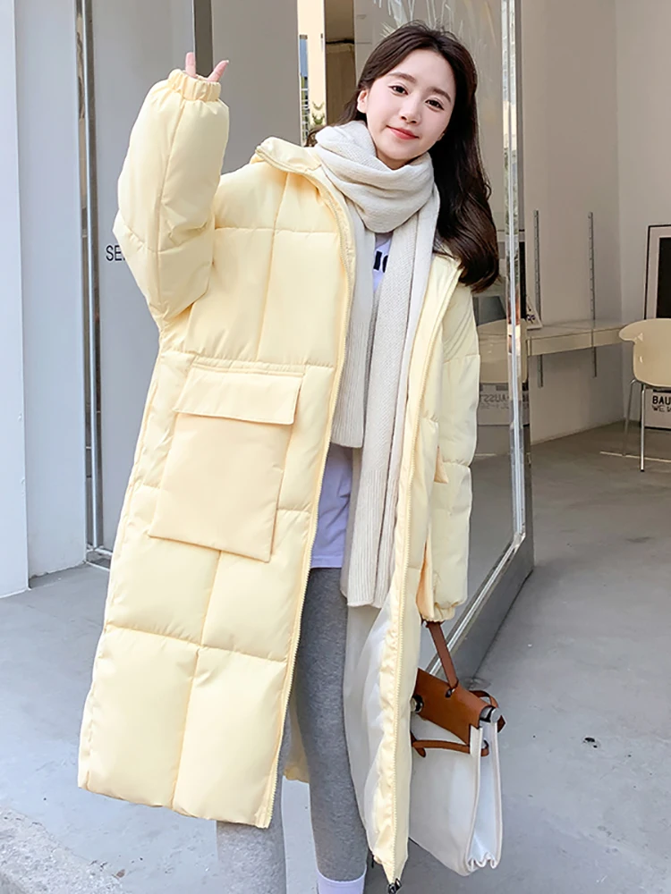 AOSSVIAO Long Parkas Winter Puffer Jacket Women 2022 Thicken Warm Bubble Coat Oversized Outerwear Korean Autumn Casual Jackets