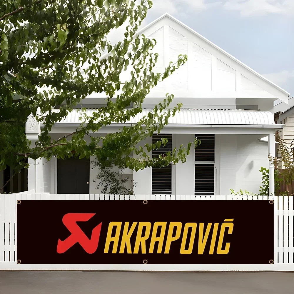 Фото 45X180CM Akrapovics баннер флаг полиэстер печатные автозапчасти флаги для декора комнаты гаража 90x360 см №3
