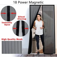 durable custom size magnetic door screen anti mosquito net curtain automatic closing invisible mesh