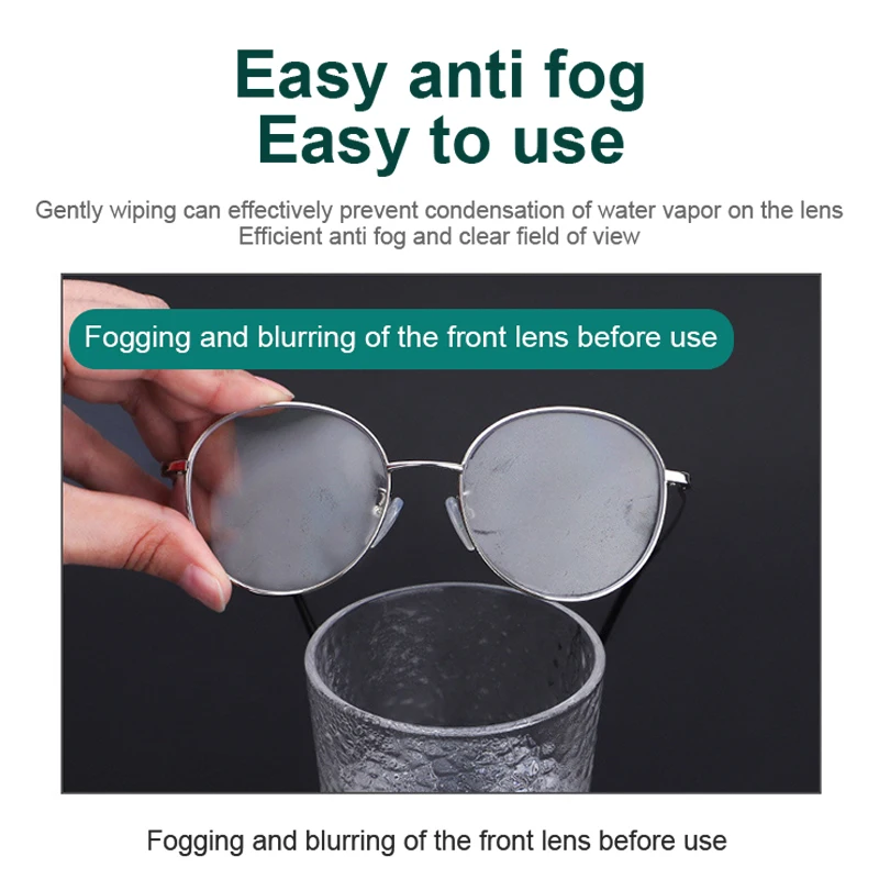 Фото 1PCS Reusable Anti-Fog Glasses Wipes Suede Pre-moistened Antifog Lens Cloth Defogger Eyeglass Wipe Eye Glasses Prevent Fogging №5