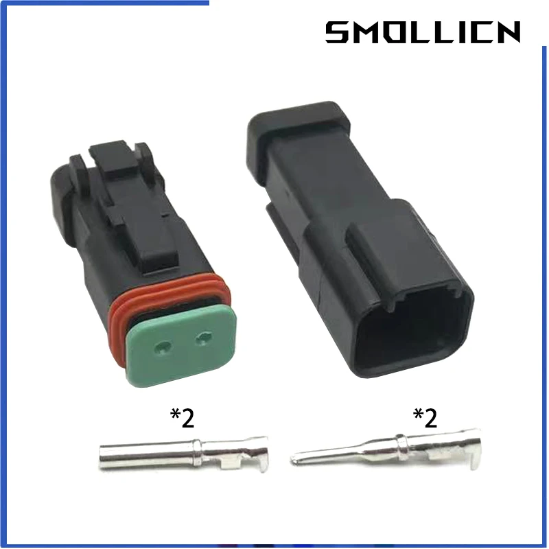 

1 Set Black 2 pin Male Female Amphenol Deutsch DT Series Enhanced Seal Waterproof Electrical Wire Auto Connector DT06-2S DT04-2P