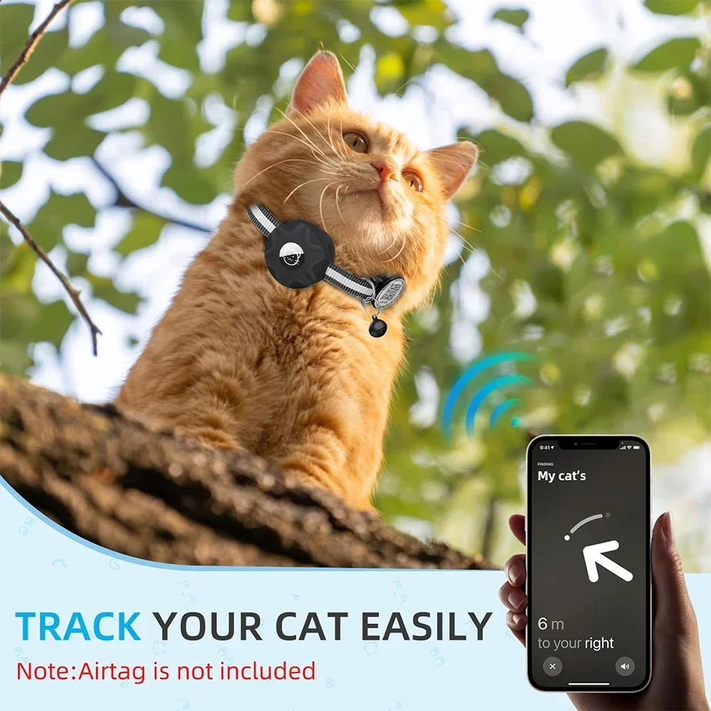 Ошейник для кошек с чехлом Apple Airtag и QR ID Tag двойной защитный ошейник котенка Gatos Puppy