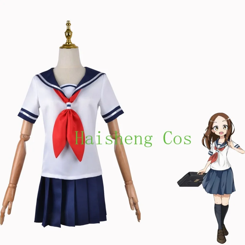 

Anime Teasing Master Takagi-san Takagi Cosplay Costume School Uniform Halloween Woman Girl Top Skirt