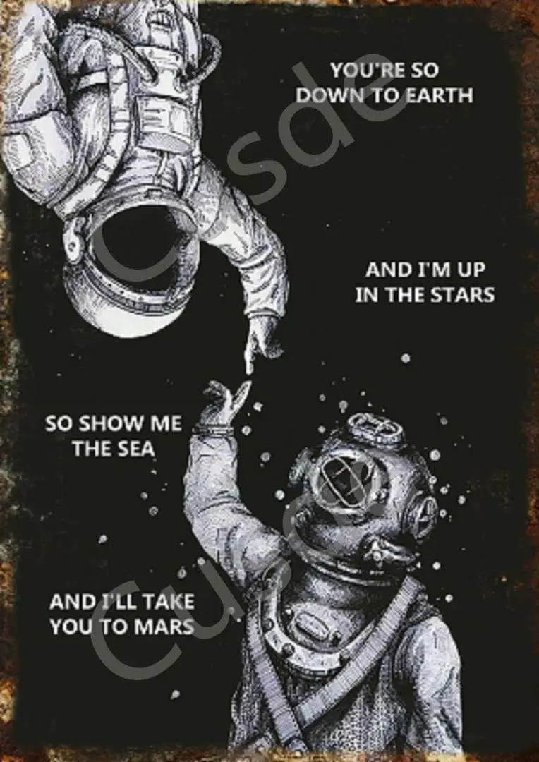 Винтажный знак на заказ металлические жестяные знаки астронавта и дайвера