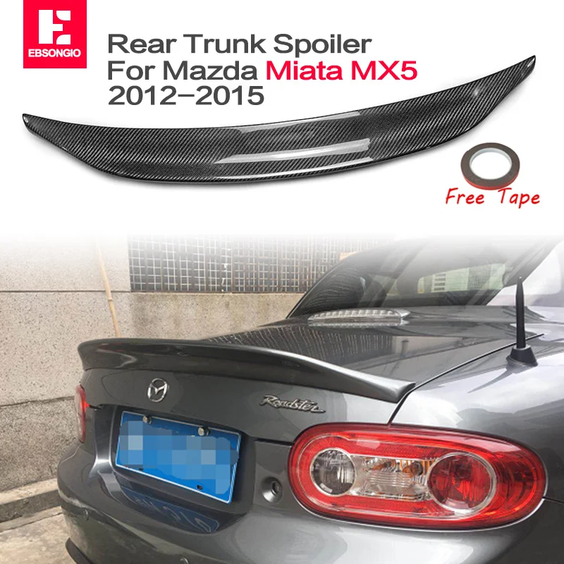 

For Mazda MX5 Roaster Miata NC TP Style 2009 to 2015 Real Carbon Fiber / FRP Rear Trunk Spoiler Tail Boot Lip Wing Car Styling