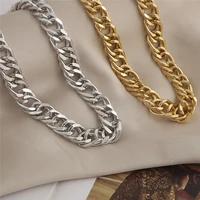 fashion gold big thick chain choker chain necklace for women men fashion silver color chunky chain dangle necklace party jewelry