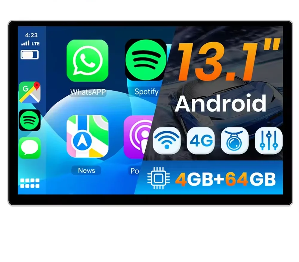 8-ядерный 13 1 'ɴ + 64 ГБ IPS Touch 2K большой экран Android автомобильное стерео CarPlay радио