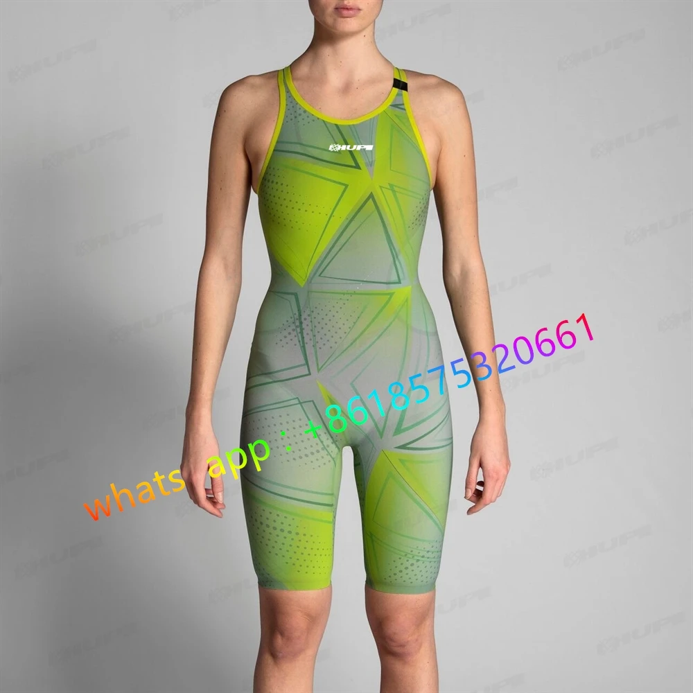 

2023 Women Racing Swimsuit One Piece Professional Swimwear Quick Dry Bathing Suits Swimming Suit Long Knee Bodysuit Sportsuit